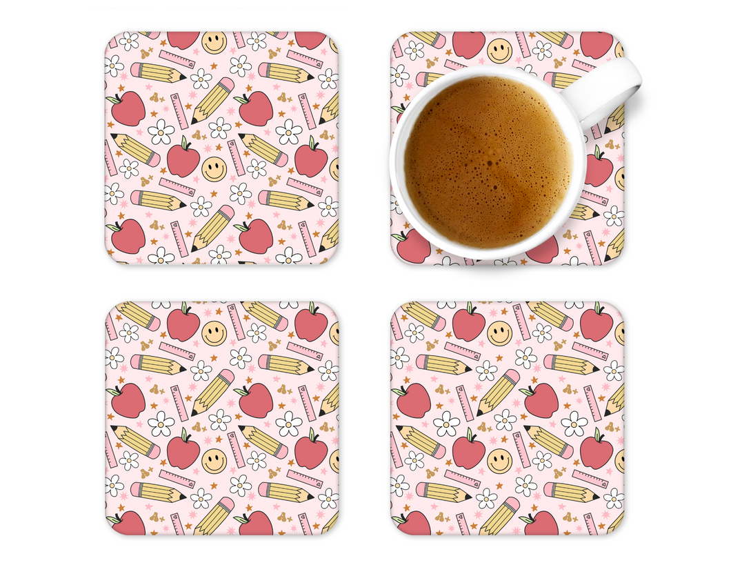 Groovy daisy School Coaster with Non-Slip Bottom