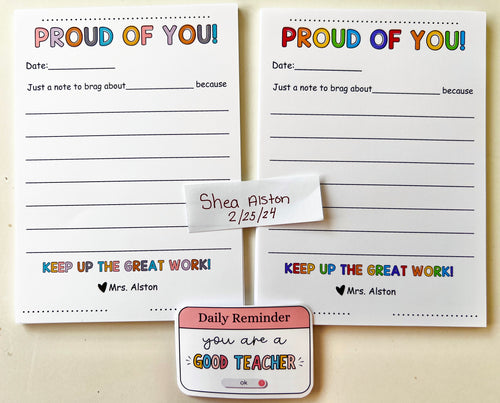 Custom Teacher Brag Notepads