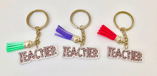 Animal Print Teacher Keychain