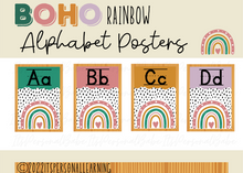 Load image into Gallery viewer, Soft Launch!! Laminated Boho Rainbow Alphabet Posters Set of 26