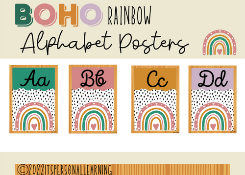 Boho Rainbow Cursive Alphabet 002 DIGITAL DOWNLOAD