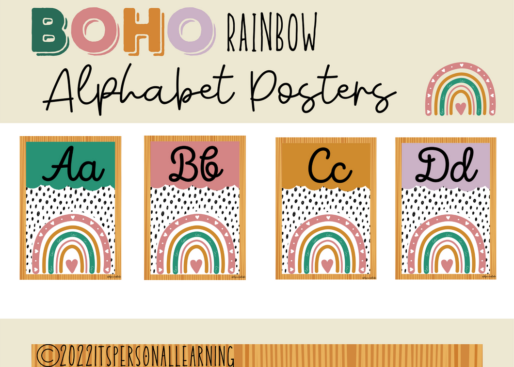 Boho Rainbow Cursive Alphabet 002 DIGITAL DOWNLOAD